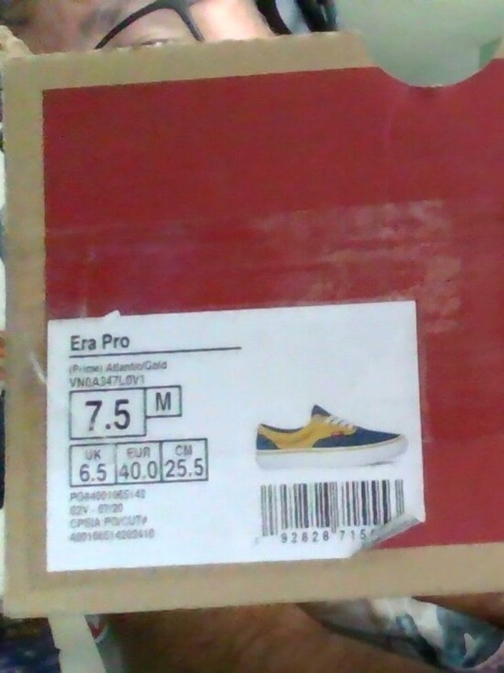 Vans Era Pro Prime Color block Women 9 Skate Shoe Yellow Blue Suede 062026 - Picture 9 of 9